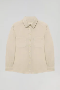 Polo Club Chemises*Chemise loose fit couleur à poches et détail Sable