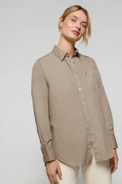 Polo Club Chemises*Chemise loose fit Simona avec un monogramme brodé PC Camel