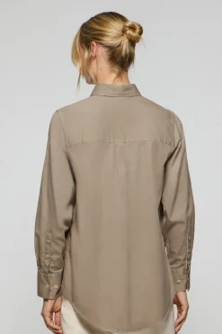Polo Club Chemises*Chemise loose fit Simona avec un monogramme brodé PC Camel