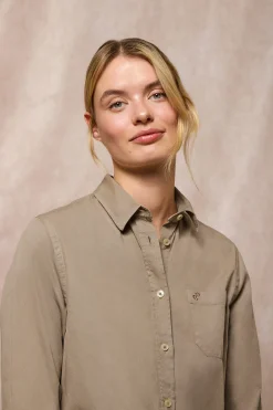 Polo Club Chemises*Chemise loose fit Simona avec un monogramme brodé PC Camel
