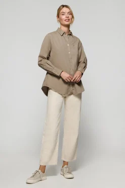 Polo Club Chemises*Chemise loose fit Simona avec un monogramme brodé PC Camel