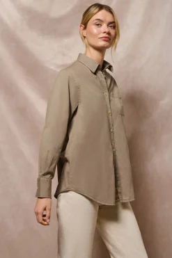 Polo Club Chemises*Chemise loose fit Simona avec un monogramme brodé PC Camel