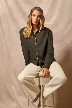 Polo Club Chemises*Chemise loose fit e avec logo block Vert
