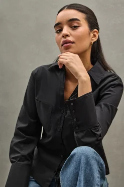 Polo Club Chemises*Chemise e à coupe slim et col en V Noir