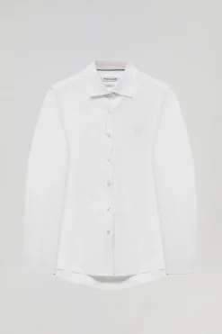 Polo Club Chemises*Chemise Oxford he à logo brodé Blanc