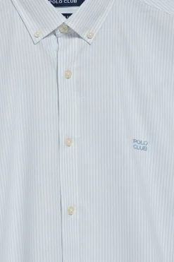 Polo Club Chemises*Chemise Oxford à rayures yale avec logo brodé Bleu