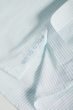Polo Club Chemises*Chemise rayée bleu clair Oxford avec broderie Bleu Ciel