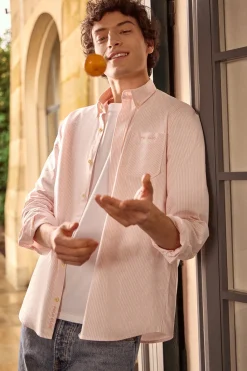 Polo Club Chemises*Chemise rayée Oxford tendre avec broderie Orange