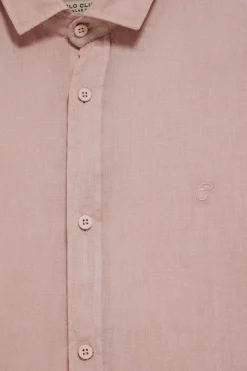 Polo Club Chemises*Chemise en lin garment dye avec monogramme brodé Rose taupe