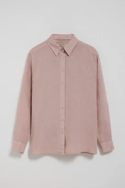 Polo Club Chemises*Chemise en lin garnment dye avec monogramme brodé Rose taupe