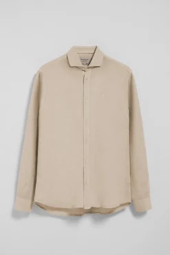 Polo Club Chemises*Chemise en lin garment dye avec une broderie Rigby Go Sable