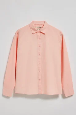 Polo Club Chemises*Chemise loose fit en lin et coton avec monogramme brodé Saumon
