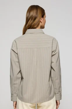 Polo Club Chemises*Chemise Scarlet rayée loose fit à bouton nacré Beige