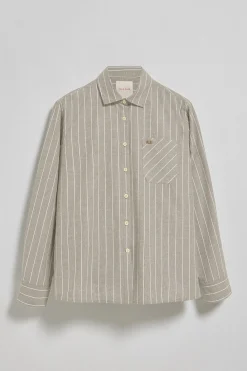 Polo Club Chemises*Chemise Scarlet rayée loose fit à bouton nacré Beige