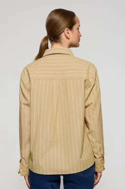 Polo Club Chemises*Chemise Scarlet rayée loose fit à bouton nacré Moutarde