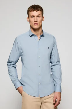 Polo Club Chemises*Chemise Slim en popeline avec logo brodé Rigby Go Bleu Ciel