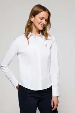 Polo Club Chemises*Chemise Slim en popeline he avec logo brodé Rigby Go Blanc