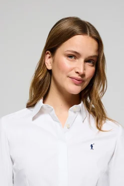 Polo Club Chemises*Chemise Slim en popeline he avec logo brodé Rigby Go Blanc