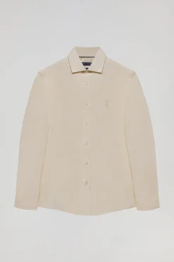 Polo Club Chemises*Chemise Slim en popeline avec logo Rigby Go Beige
