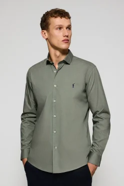 Polo Club Chemises*Chemise slim en popeline avec logo brodé Rigby Go Kaki