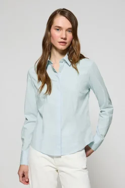 Polo Club Chemises*Chemise Slim en popeline couleur avec logo brodé Rigby Go Aigue-Marine