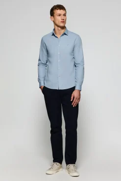 Polo Club Chemises*Chemise Slim en popeline bleu clair avec monogramme brodé Bleu Ciel