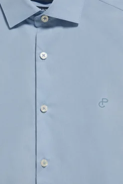 Polo Club Chemises*Chemise Slim en popeline bleu clair avec monogramme brodé Bleu Ciel