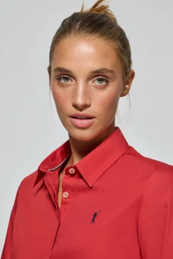 Polo Club Chemises*Chemise Slim en popeline avec logo brodé Rigby Go Rouge
