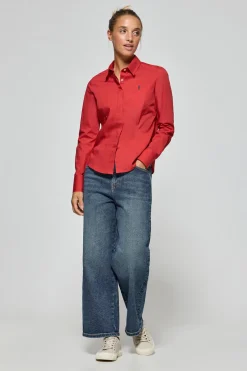 Polo Club Chemises*Chemise Slim en popeline avec logo brodé Rigby Go Rouge