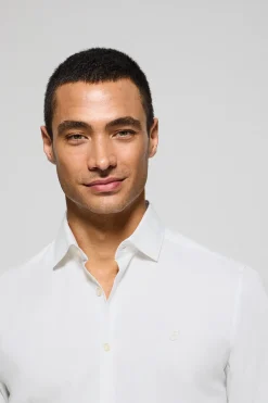 Polo Club Chemises*Chemise Slim en popeline he avec monogramme brodé Blanc