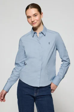 Polo Club Chemises*Chemise Slim en popeline avec logo brodé Rigby Go Bleu Ciel