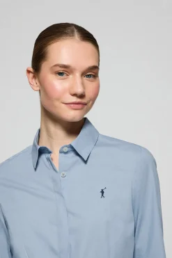 Polo Club Chemises*Chemise Slim en popeline avec logo brodé Rigby Go Bleu Ciel