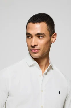 Polo Club Chemises*Chemise Slim en popeline he avec logo brodé Rigby Go Blanc