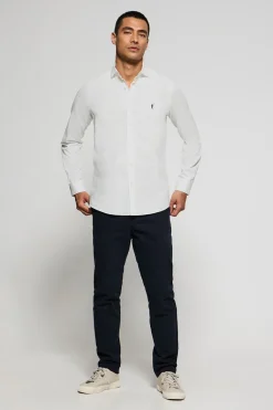Polo Club Chemises*Chemise Slim en popeline he avec logo brodé Rigby Go Blanc