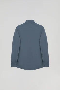 Polo Club Chemises*Chemise Slim en popeline bleu avec logo Rigby Go Denim