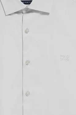 Polo Club Chemises*Chemise super slim fit en popeline he avec logo brodé Blanc