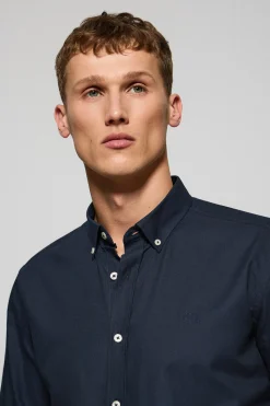 Polo Club Chemises*Chemise unie en tissu Oxford avec logo brodé Bleu Marine