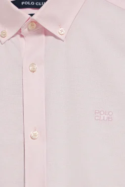 Polo Club Chemises*Chemise unie en tissu Oxford avec logo brodé Rose