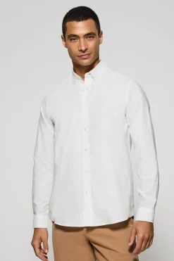 Polo Club Chemises*Chemise unie en tissu Oxford he avec logo brodé Blanc