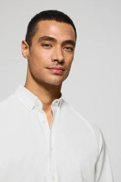 Polo Club Chemises*Chemise unie en tissu Oxford he avec logo brodé Blanc