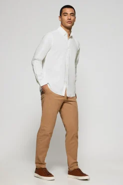 Polo Club Chemises*Chemise unie en tissu Oxford he avec logo brodé Blanc