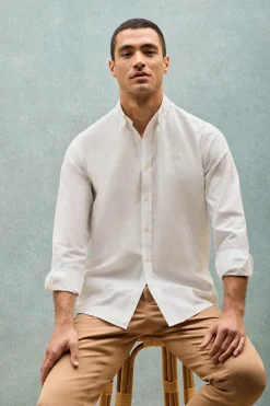 Polo Club Chemises*Chemise unie en tissu Oxford he avec logo brodé Blanc