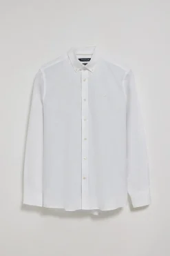 Polo Club Chemises*Chemise unie en tissu Oxford he avec logo brodé Blanc