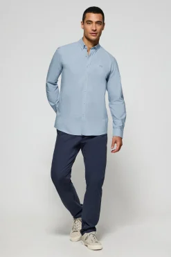 Polo Club Chemises*Chemise unie en tissu Oxford avec logo brodé Bleu Ciel