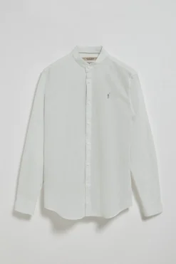 Polo Club Chemises*Chemise à col Mao en lin et coton avec broderie Rigby Go Vert Clair