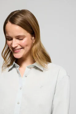 Polo Club Chemises*Chemise loose fit en lin et coton avec monogramme brodé Vert Clair