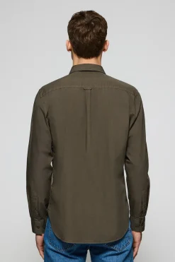 Polo Club Chemises*Chemise en popeline garnment dye avec broderie Rigby Go Vert Foncé