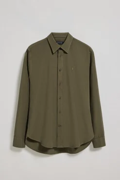 Polo Club Chemises*Chemise en popeline garnment dye avec broderie Rigby Go Vert Foncé