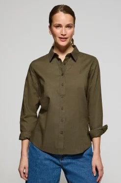 Polo Club Chemises*Chemise Regular en lin et coton avec broderie Rigby Go Vert Foncé