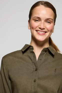 Polo Club Chemises*Chemise Regular en lin et coton avec broderie Rigby Go Vert Foncé